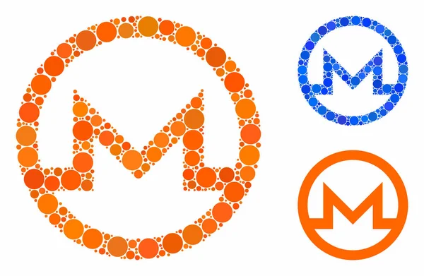 Monero symbol Mosaik ikonen för runda prickar — Stock vektor