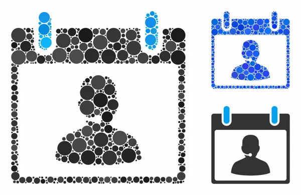 Çağrı merkezi yöneticisi takvim günü Küre Ögelerinin Kompozisyon Simgesi