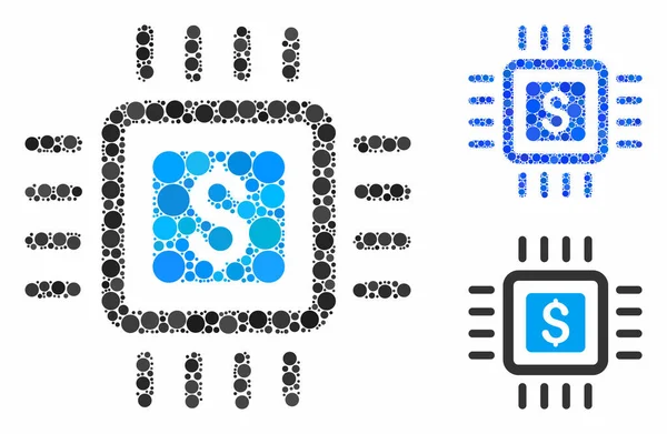 Yuvarlak Noktaların İşlemci Fiyat Bileşimi Simgesi