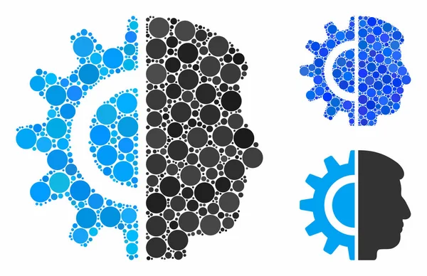 Küresel Ögelerin Android Robot Bileşimi Simgesi