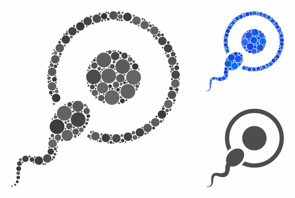 Оплодотворение спермы Икона круговых точек — стоковый вектор