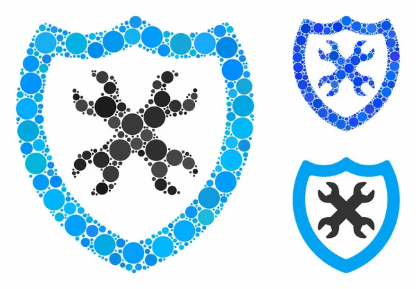 Beveiligingsconfiguratie Samenstelling Pictogram van ronde stippen — Stockvector