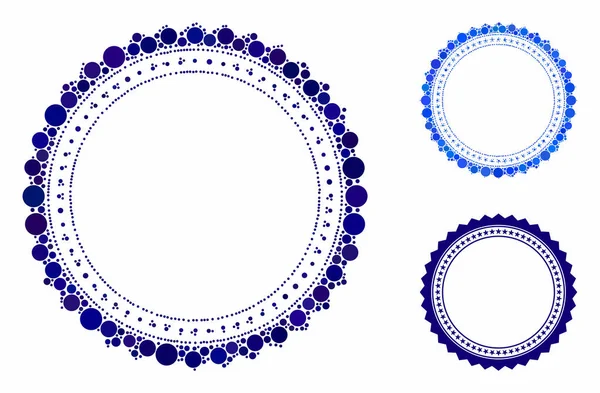 Rosette dairesel yıldız çerçevesi Küresel Ögelerin Mozaik Simgesi