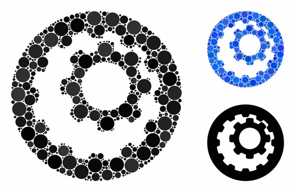 Внутренние шестерни Мозаичная икона кругов — стоковый вектор