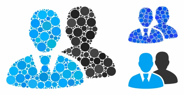 Küresel Ögelerin Kullanıcıları Mozaik Simgesi