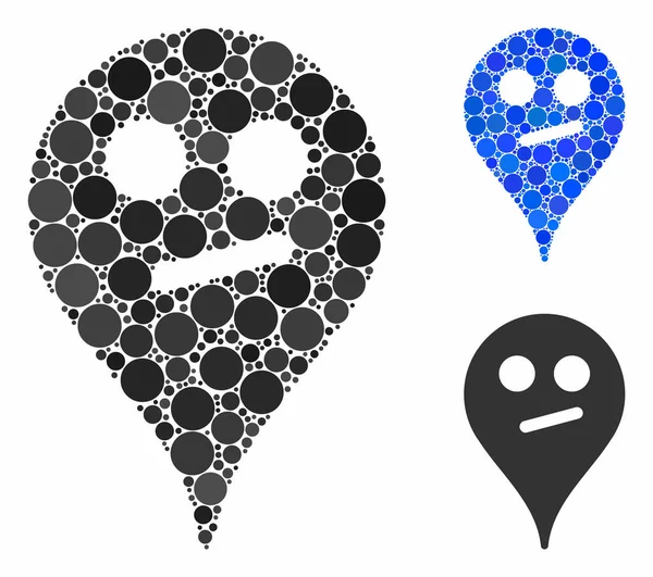 Küresel Ögelerin Gülen Harita İşaretleyicisi Mozaik Simgesi