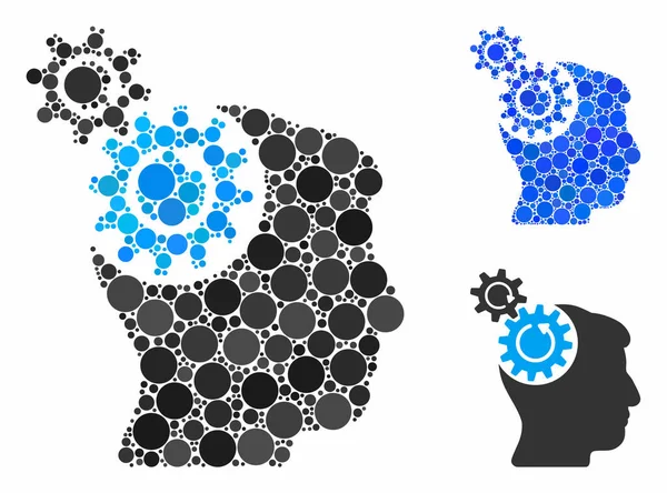 Baş dişliler Döndürme Mozaik Yuvarlak Noktalar Simgesi