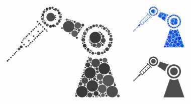 Tıbbi Enjekte Robot Çember Noktalarının Mozaik Simgesi