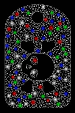 Işıl ışıl benekli parlak ağ 2d morg işareti