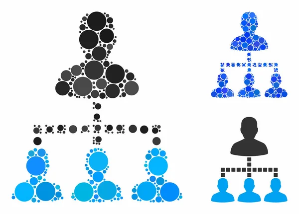 Hiérarchie du peuple Icône mosaïque de points ronds — Image vectorielle