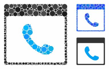 Telefon takvimi Küresel Ögelerin Mozaik Simgesi