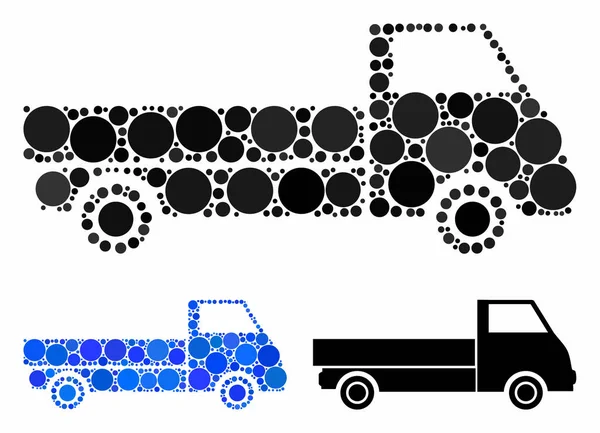 Caminhão mosaico ícone de pontos de círculo — Vetor de Stock