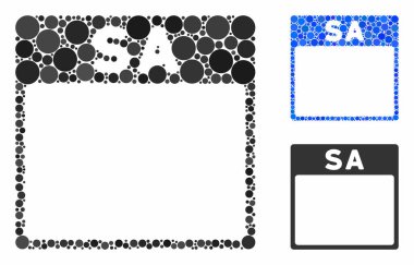 Cumartesi takvim sayfası Çember Noktaları Mozaik Simgesi