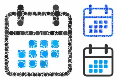 Takvim ayı Yuvarlak Noktaların Kompozisyon Simgesi