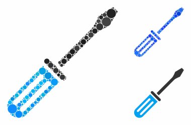 Yuvarlak Noktaların Tornavida Kompozisyon Simgesi