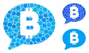 Bitcoin mesajı Çember Noktaların Mozaik Simgesi