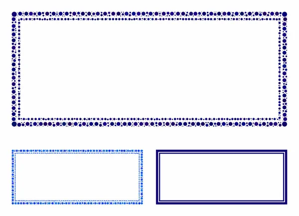 Quadro retângulo duplo Ícone de composição de círculos —  Vetores de Stock