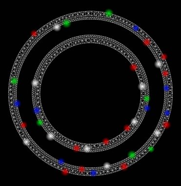 Flaş Noktalı Parlak Ağ 2d Çift Çember Çerçevesi