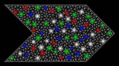 Flaş Noktalı Parlak Ağ 2d Yön Oku