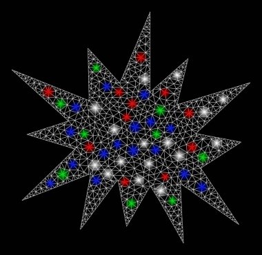 Flaş Noktalarıyla Parlak Kablo Çerçevesi Patlaması