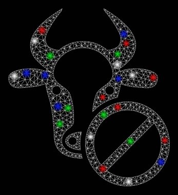 Parlama Spotlar ile yasak parlak Mesh 2D Cow