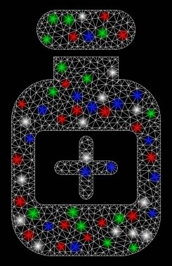 Parlak Kablo Çerçevesi Alevli Uyuşturucu Şişesi