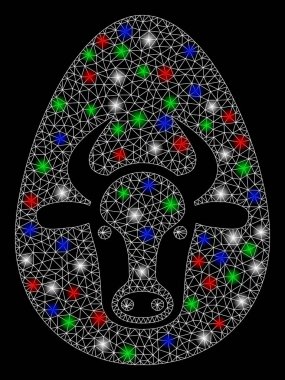 Parlak Ağ 2d Flaş Noktalı İnek Yumurtası