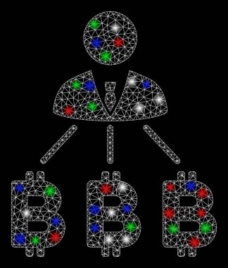 Flaş Noktalı Parlak Ağ İşadamı Bitcoin Masrafları