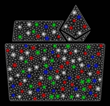 Parlak Ağ Ethereum Kristal Dizini Flare Benekli