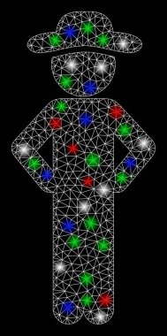 Işık Lekeli Parlak Ağ Centilmen Akimbo