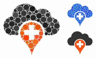 Tıbbi Bulut Çember Noktaları Mozaik Simgesi