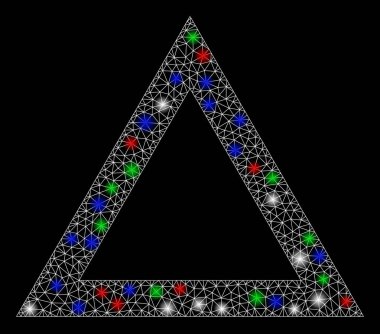 Parlak Ağ 2d Flash Noktalarıyla İlişki Üçgeni
