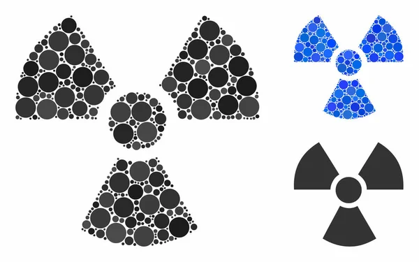 Radioattività Composizione Icona degli oggetti sferici — Vettoriale Stock