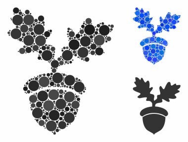 Meşe palamudu Çember Noktalar Mozaik Simgesi