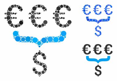 Euro Doları dönüşüm toplamcısı Yuvarlak Noktaların Kompozisyon Simgesi