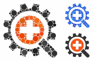 Tıbbi teknoloji bul Yuvarlak Noktaların Mozaik Simgesi