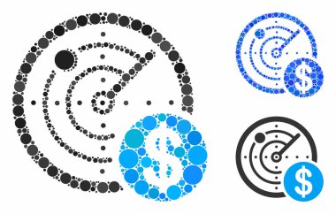 Dolar radar Kompozisyon Yuvarlak Noktaların Simgesi