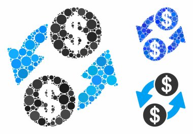 Küresel Ögelerin Dolar Değişimi Mozaik Simgesi