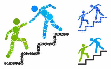 İş Yardım Bileşimi Çember Noktaları Simgesi