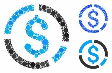 Finansal Diyagram Çemberlerin Mozaik Simgesi