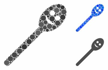 Happy spoon Mozaik Çember Noktaları Simgesi