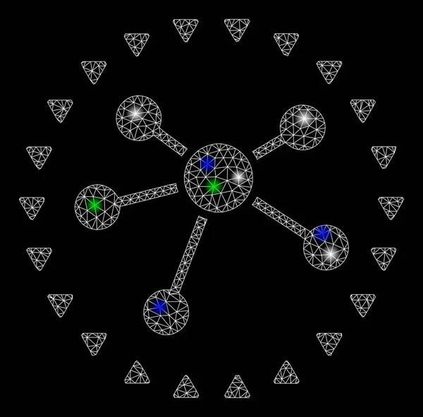 明るいメッシュカーカスドットリンク光スポット図 — ストックベクタ