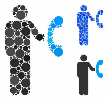 Yuvarlak Noktaların Mozaik Simgesi Telefon Pazarlama