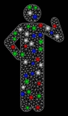 Parlak Ağ 2d Fişek Benekli Teklif Pozu