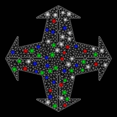 Flash Noktalarıyla Parlak Kablo Çerçeve Kesişim Yönleri