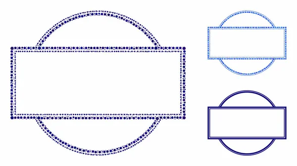 Double cadre rond et rectangle Mosaic Icône des articles sphériques — Image vectorielle