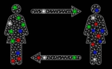 Parlak Ağ 2d Kadınlar Fişek Noktalarıyla Okları Değiştirir