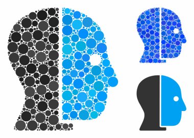 Yuvarlak Noktaların Gizli Profil Kompozisyon Simgesi