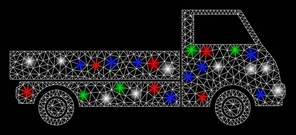 Helles Mesh 2d LKW mit Blitzflecken — Stockvektor