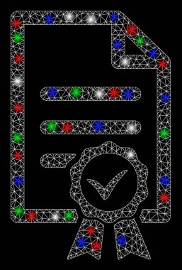 Parlak Ağ Kablo Çerçevesi Işık Noktalarıyla Onaylandı